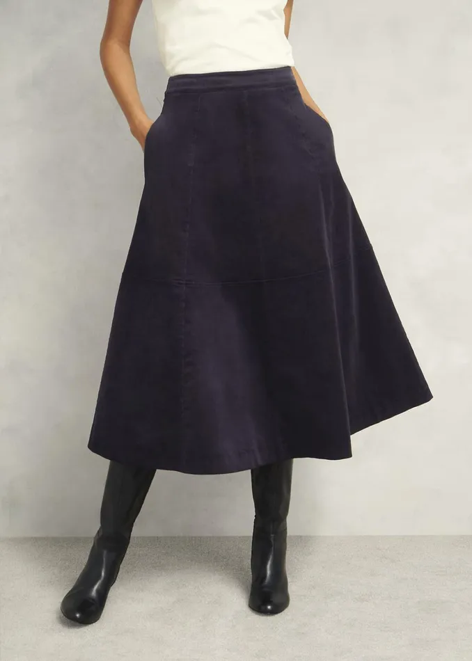 Women Clifton Cord Skirt Navy Hobbs Skirts