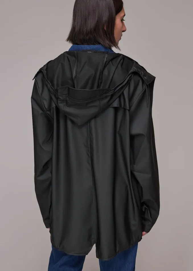 Women Coats and Jackets Whistles Black Rains Hooded Jacket