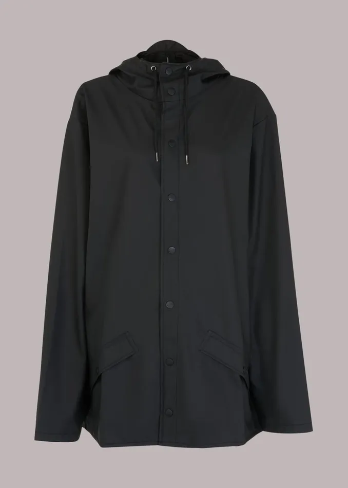 Women Coats and Jackets Whistles Black Rains Hooded Jacket