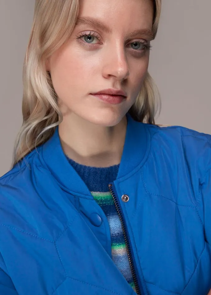 Women Coats and Jackets Whistles Blue Ida Short Quilted Coat