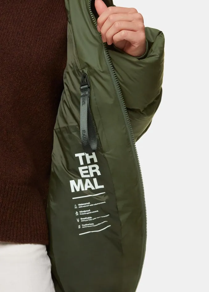 Women Coats and Jackets Whistles Dark Green Rains Alta Longer Puffer