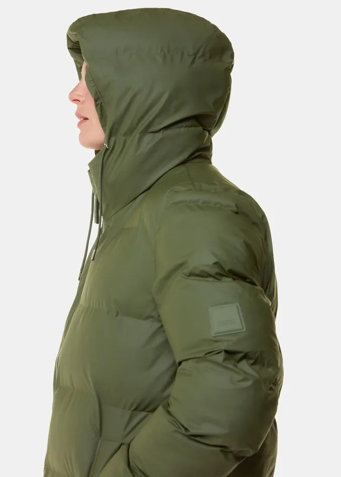 Women Coats and Jackets Whistles Dark Green Rains Alta Longer Puffer