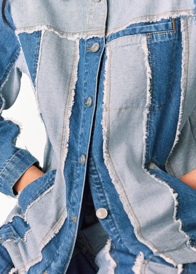 Women Coats and Jackets Whistles Denim Vertical Stripe Jacket