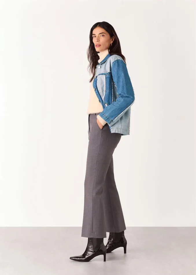 Women Coats and Jackets Whistles Denim Vertical Stripe Jacket