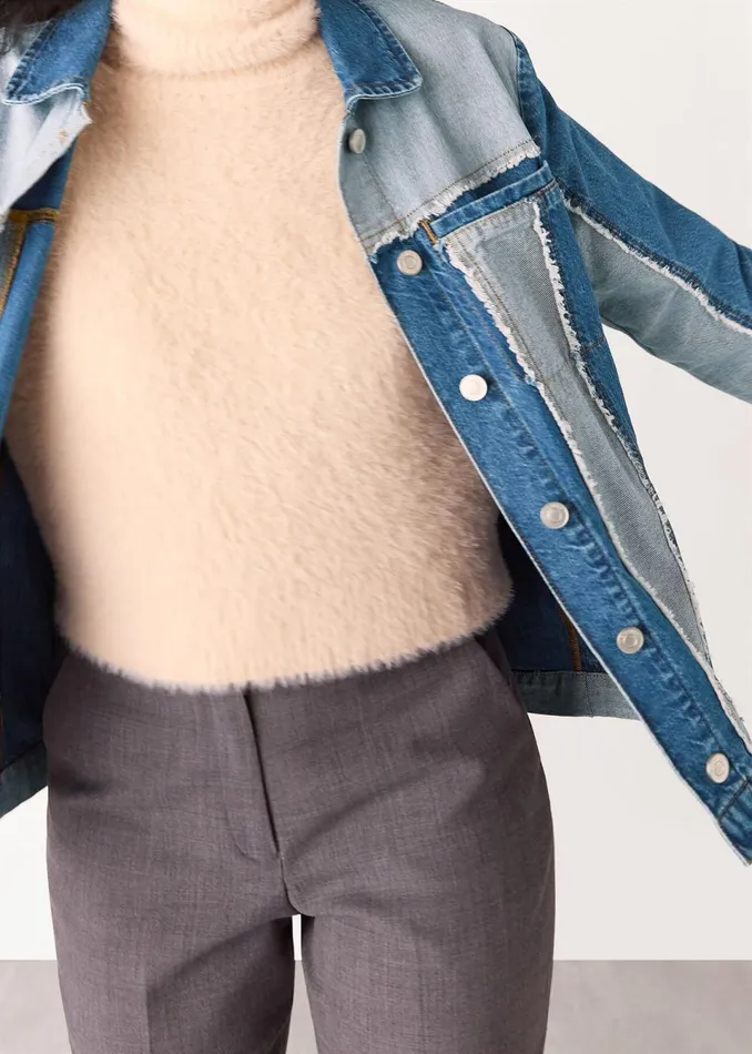 Women Coats and Jackets Whistles Denim Vertical Stripe Jacket