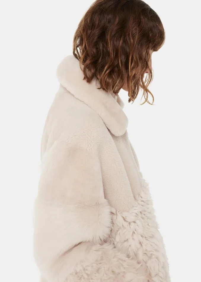 Women Coats and Jackets Whistles Ivory Hema Shearling Coat