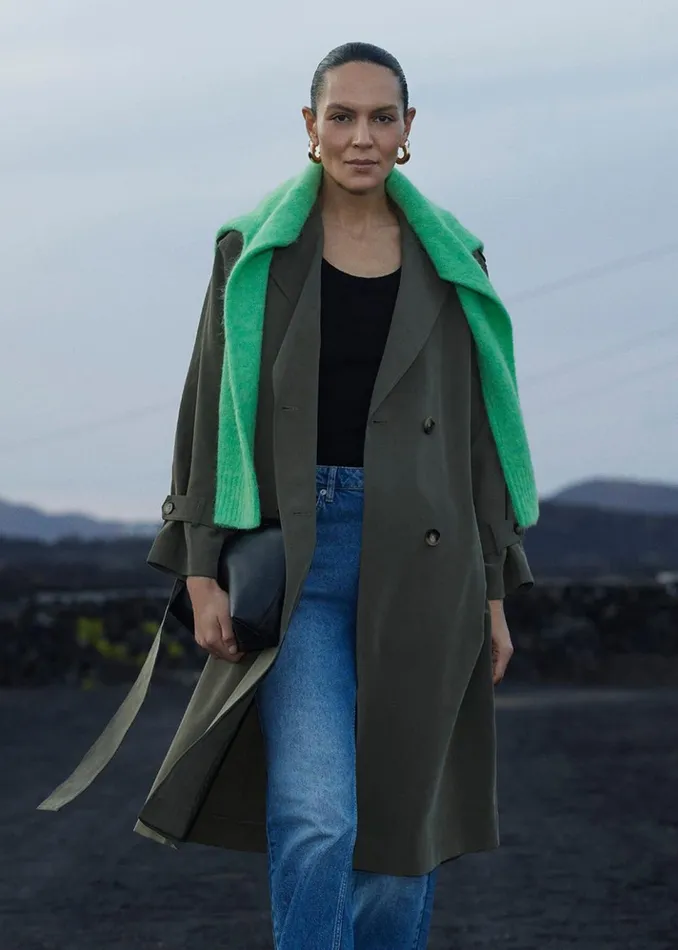 Women Coats and Jackets Whistles Khaki Riley Trench Coat