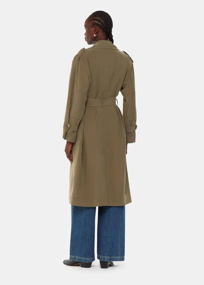 Women Coats and Jackets Whistles Khaki Riley Trench Coat