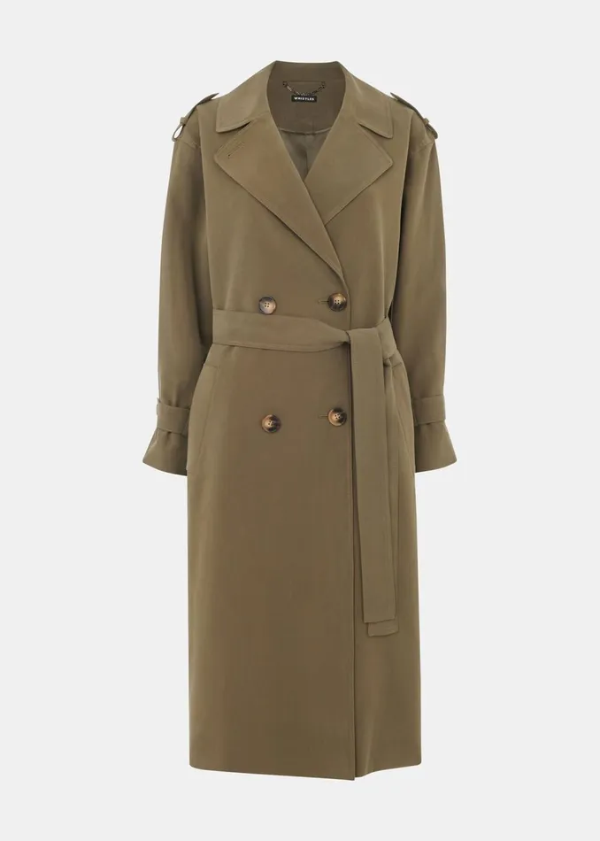 Women Coats and Jackets Whistles Khaki Riley Trench Coat