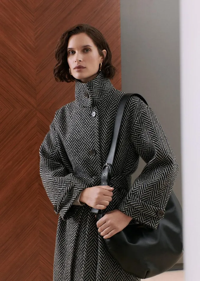 Women Coats and Jackets Whistles Multicolour Cosette Funnel Neck Coat