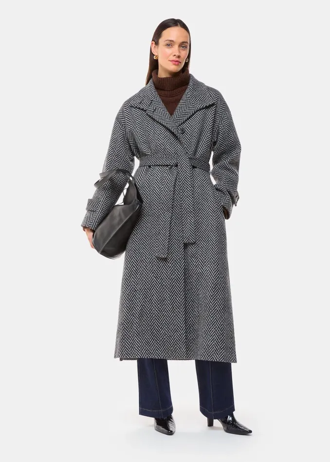Women Coats and Jackets Whistles Multicolour Cosette Funnel Neck Coat