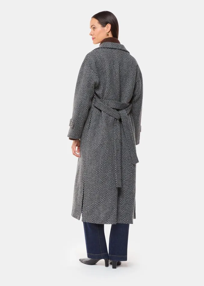 Women Coats and Jackets Whistles Multicolour Cosette Funnel Neck Coat