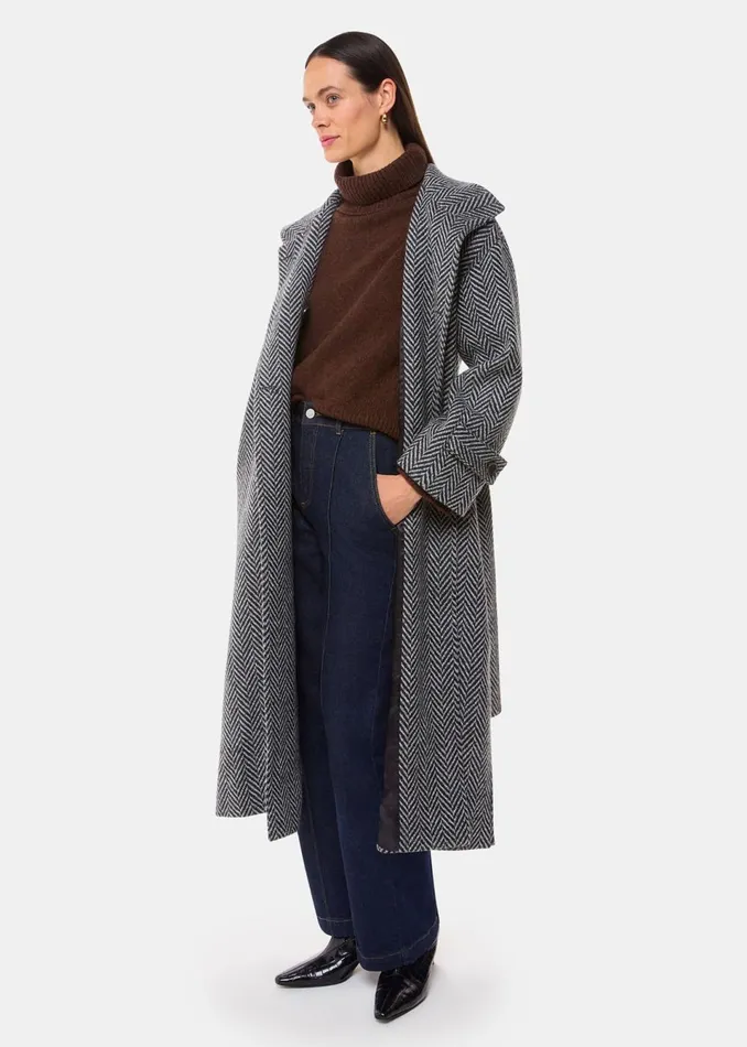 Women Coats and Jackets Whistles Multicolour Cosette Funnel Neck Coat