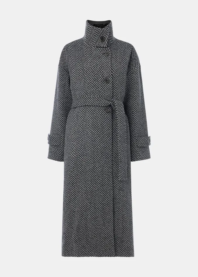 Women Coats and Jackets Whistles Multicolour Cosette Funnel Neck Coat