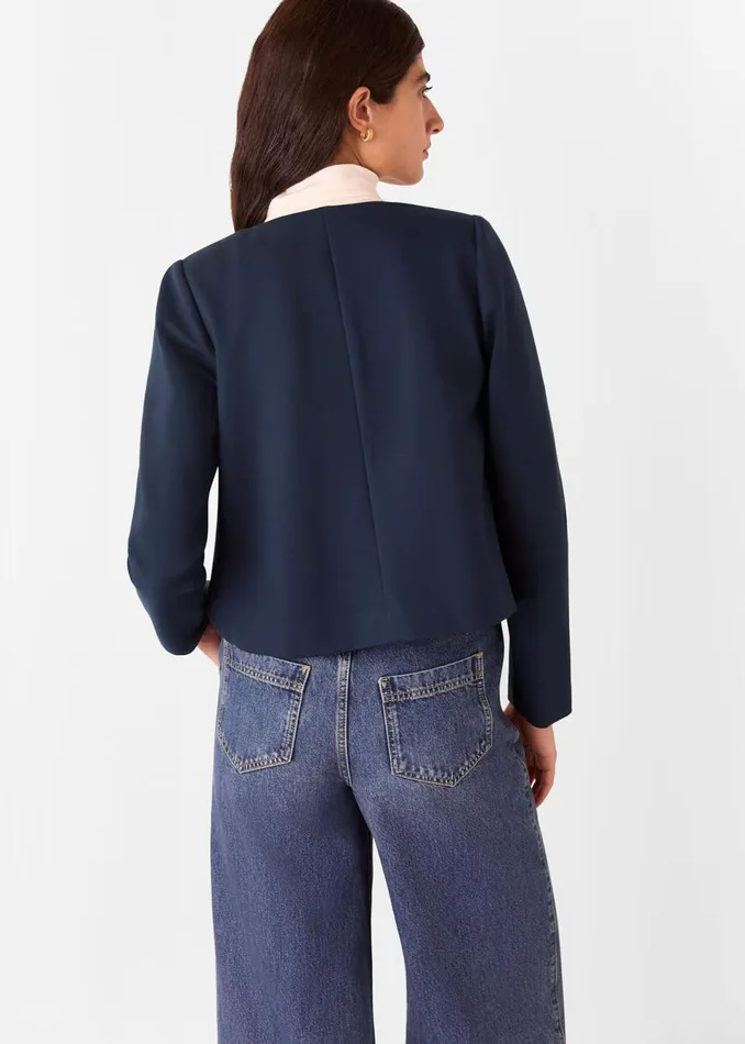 Women Coats and Jackets Whistles Navy Anne Ponte Button Jacket