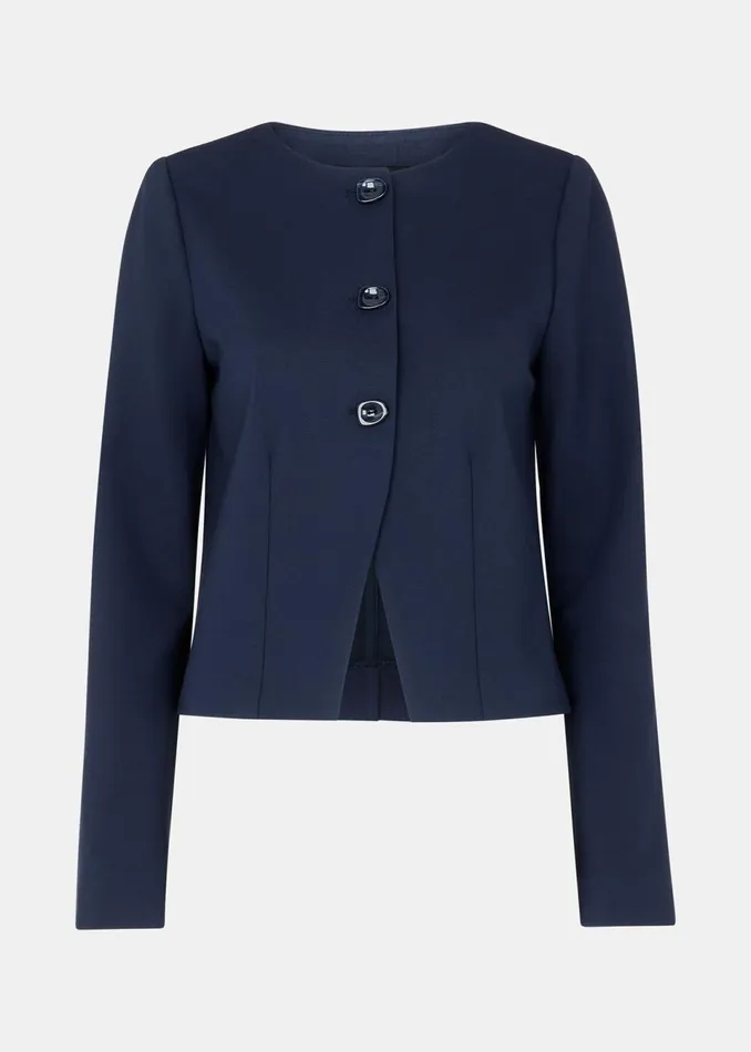 Women Coats and Jackets Whistles Navy Anne Ponte Button Jacket