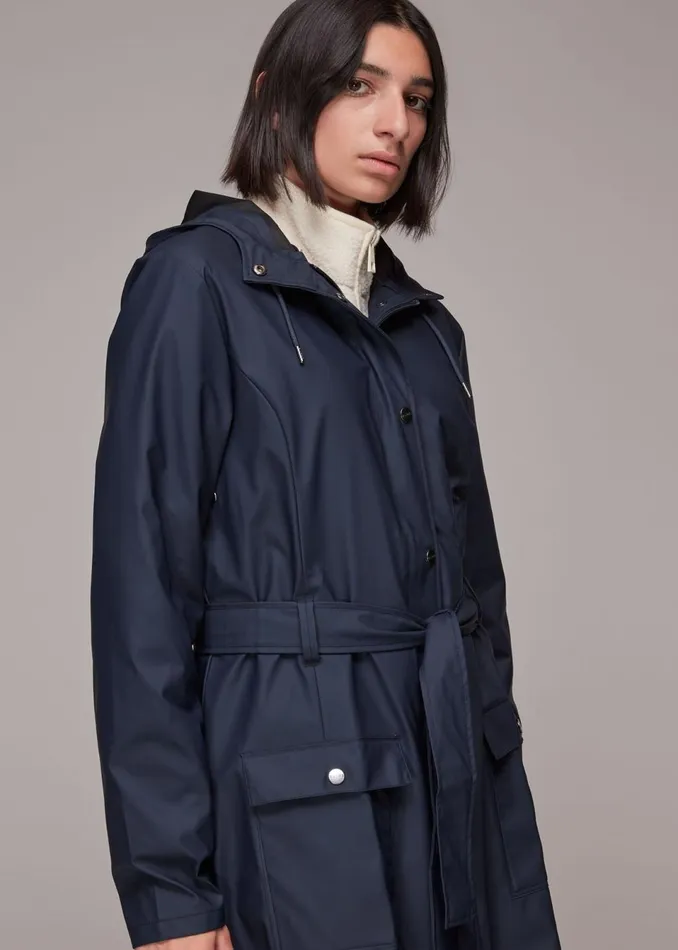 Women Coats and Jackets Whistles Navy Rains Curve Jacket