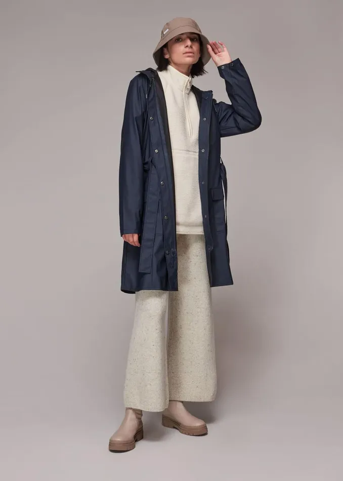 Women Coats and Jackets Whistles Navy Rains Curve Jacket