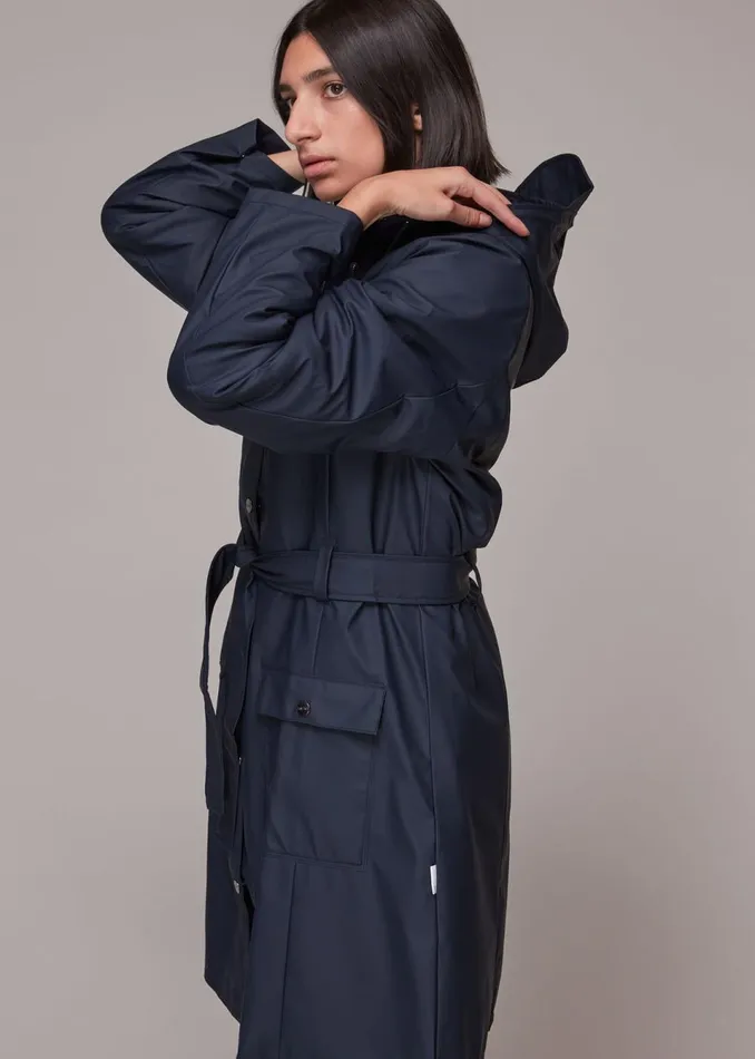 Women Coats and Jackets Whistles Navy Rains Curve Jacket