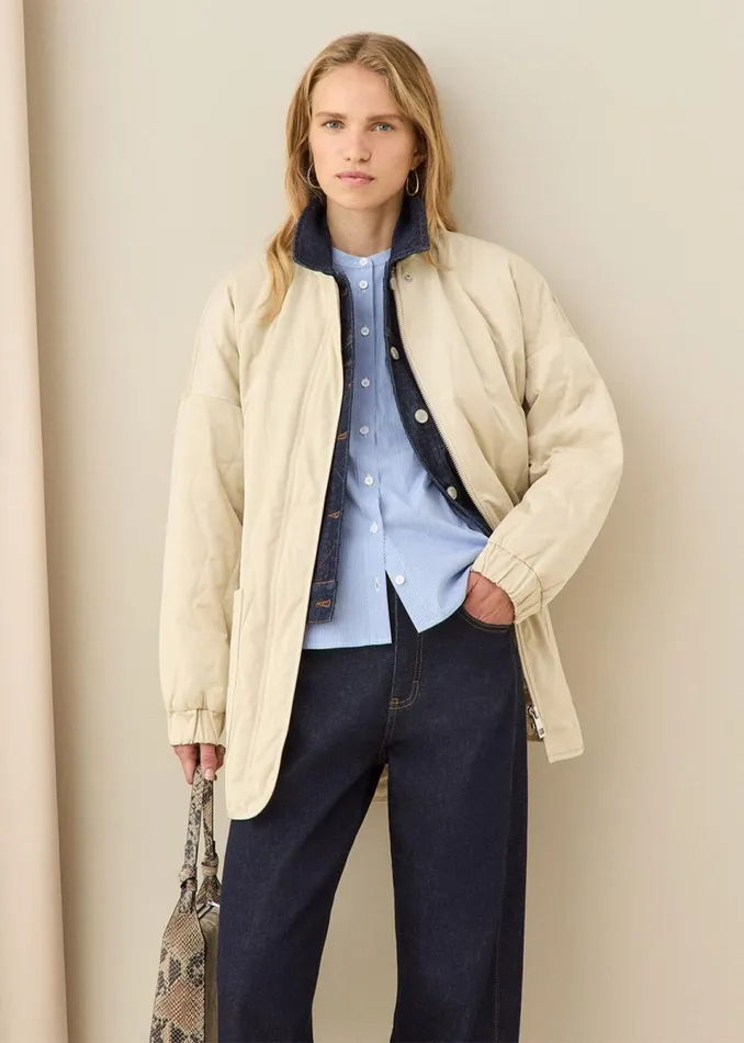 Women Coats and Jackets Whistles Neutral Esther Quilted Coat