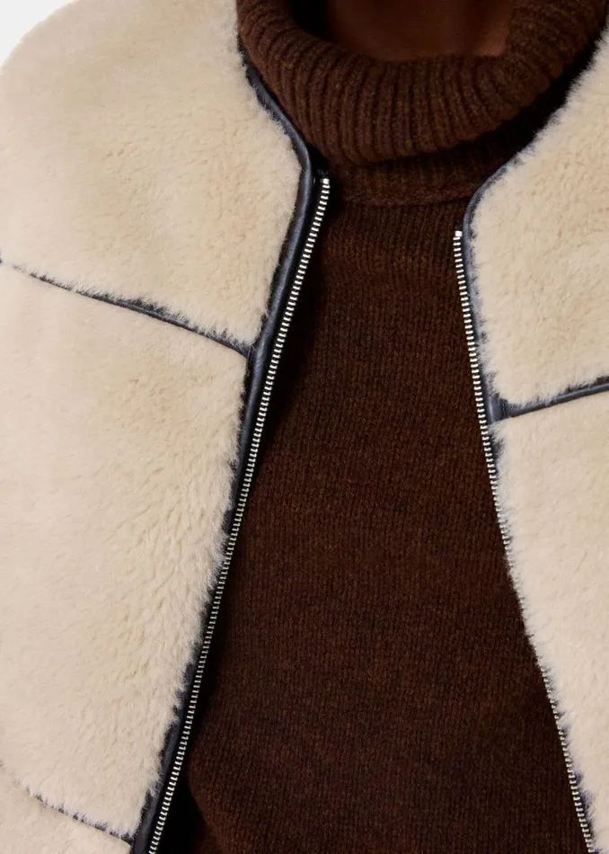 Women Coats and Jackets Whistles Neutral Rowena Faux Fur Waistcoat