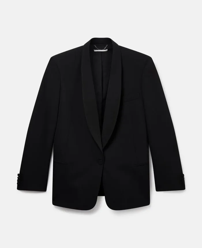 Women Coats And Jackets Stella McCartney Wool Blazer With Shawl Lapels Midnight Black Women Coats And Jackets Stella McCartney Wool Blazer With Shawl Lapels Midnight Black
