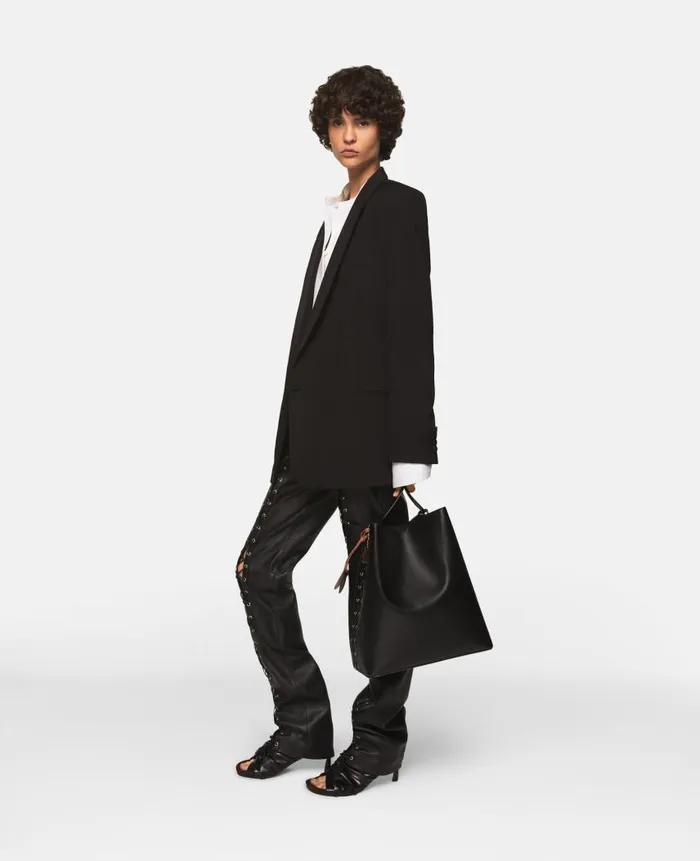 Women Coats And Jackets Stella McCartney Wool Blazer With Shawl Lapels Midnight Black