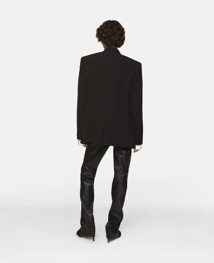 Women Coats And Jackets Stella McCartney Wool Blazer With Shawl Lapels Midnight Black