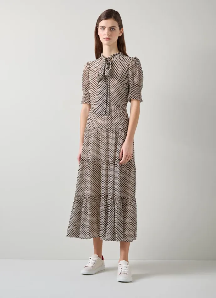 Women Coco Ecru Polka Dot Dress Black Cream LKBennett Dresses Women Coco Ecru Polka Dot Dress Black Cream LKBennett Dresses