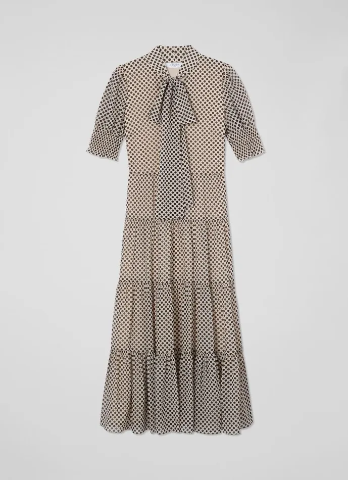 Women Coco Ecru Polka Dot Dress Black Cream LKBennett Dresses Women Coco Ecru Polka Dot Dress Black Cream LKBennett Dresses