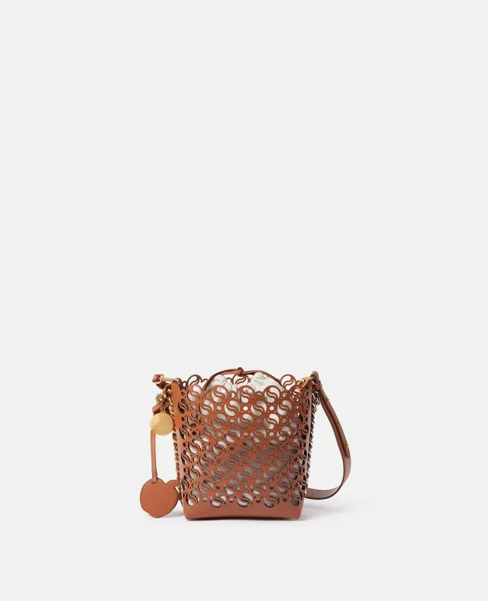 Women Crossbody Bags Stella McCartney Frayme SWave Bucket Bag Tan
