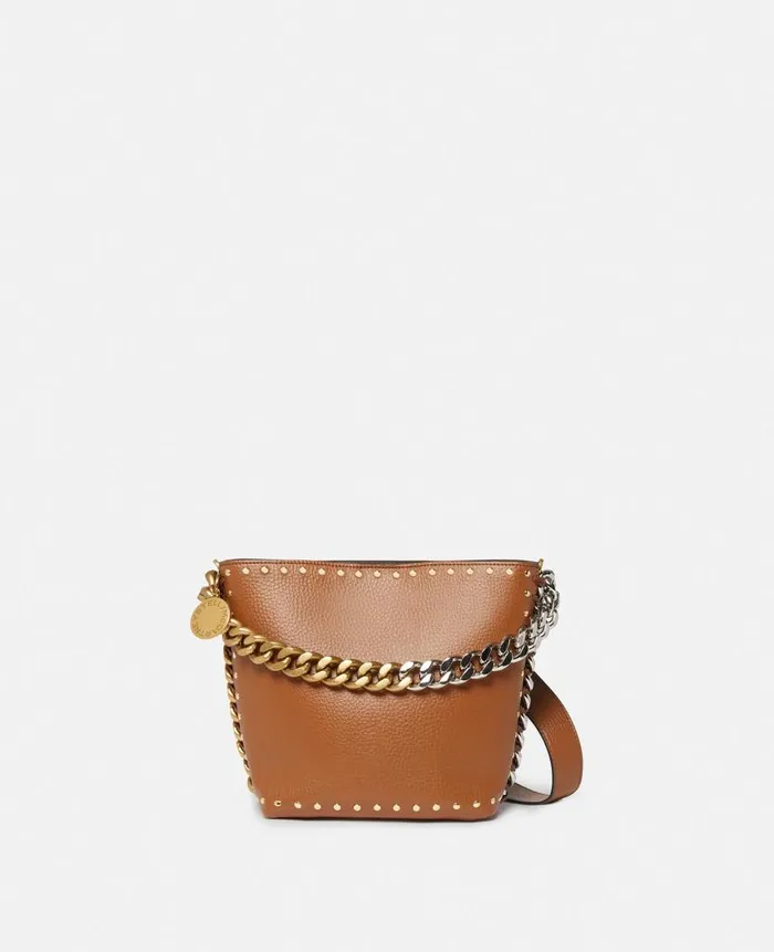 Women Crossbody Bags Stella McCartney Frayme Studded Grainy Alter Mat Bucket Bag Pecan Women Crossbody Bags Stella McCartney Frayme Studded Grainy Alter Mat Bucket Bag Pecan