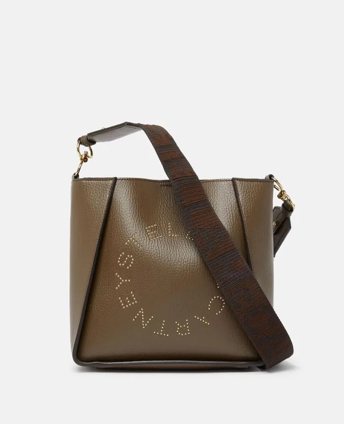 Women Crossbody Bags Stella McCartney Logo Crossbody Bag Chocolate Brown