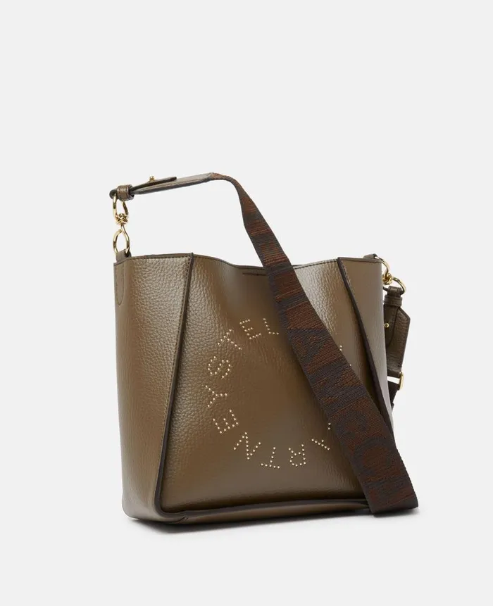 Women Crossbody Bags Stella McCartney Logo Crossbody Bag Chocolate Brown