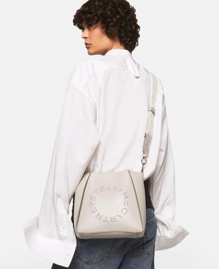 Women Crossbody Bags Stella McCartney Logo Crossbody Bag Fog Grey