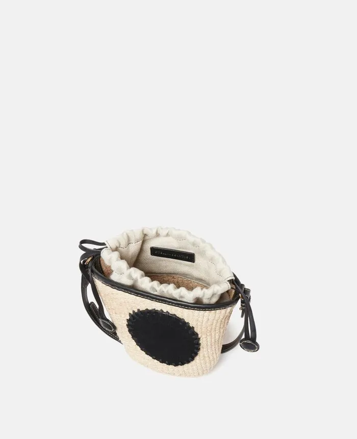 Women Crossbody Bags Stella McCartney Logo Raffia Crossbody Bag Natural Beige