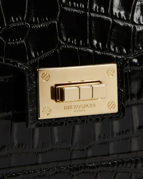 Women Crossbody Bags The Kooples Emily Small Bag In Black CrocodileEffect Leather Black