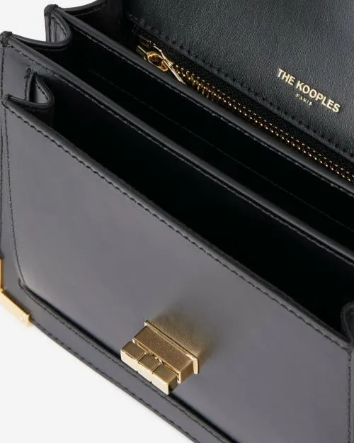 Women Crossbody Bags The Kooples Emily Small Bag In Black Leather With Spikes Black
