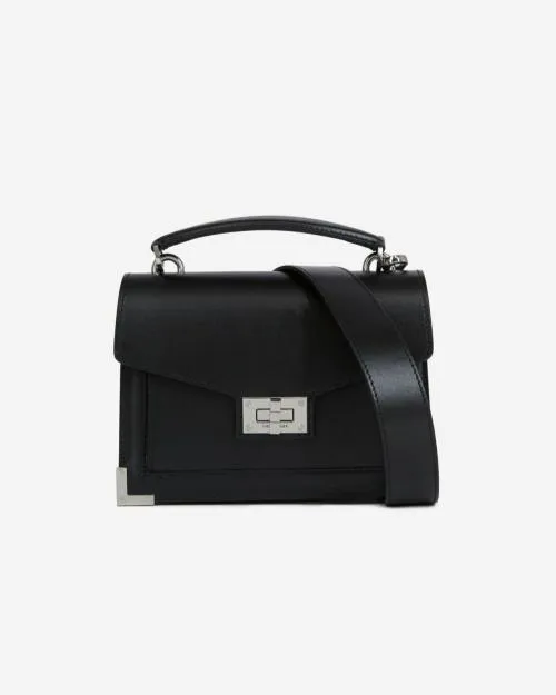 Women Crossbody Bags The Kooples Small Emily Bag In Black Leather Black Brut