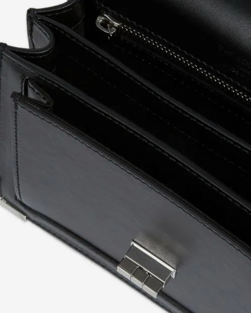 Women Crossbody Bags The Kooples Small Emily Bag In Black Leather Black Brut