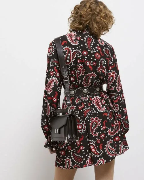 Women Crossbody Bags The Kooples Small Emily Bag In Black Leather Black Brut