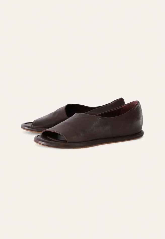 Women Cutaway Leather Shoe Dark Brown Poetry Fashion Footwear