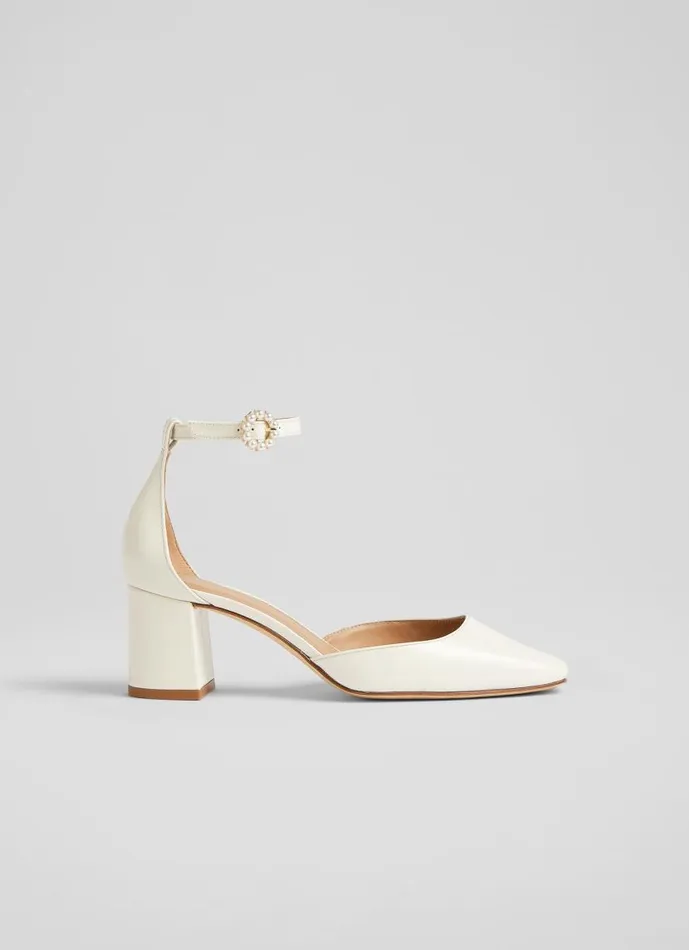 Women Darling Cream Patent Leather Pearl Buckle D039orsay Courts White LKBennett Court Shoes Women Darling Cream Patent Leather Pearl Buckle D039orsay Courts White LKBennett Court Shoes