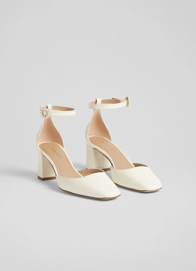 Women Darling Cream Patent Leather Pearl Buckle D039orsay Courts White LKBennett Court Shoes Women Darling Cream Patent Leather Pearl Buckle D039orsay Courts White LKBennett Court Shoes
