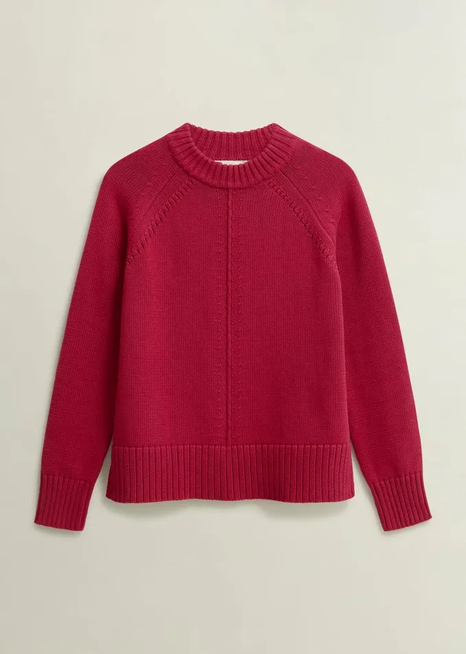 Women Deborah Cotton Jumper Cranberry Hobbs Jumpers and Cardigans