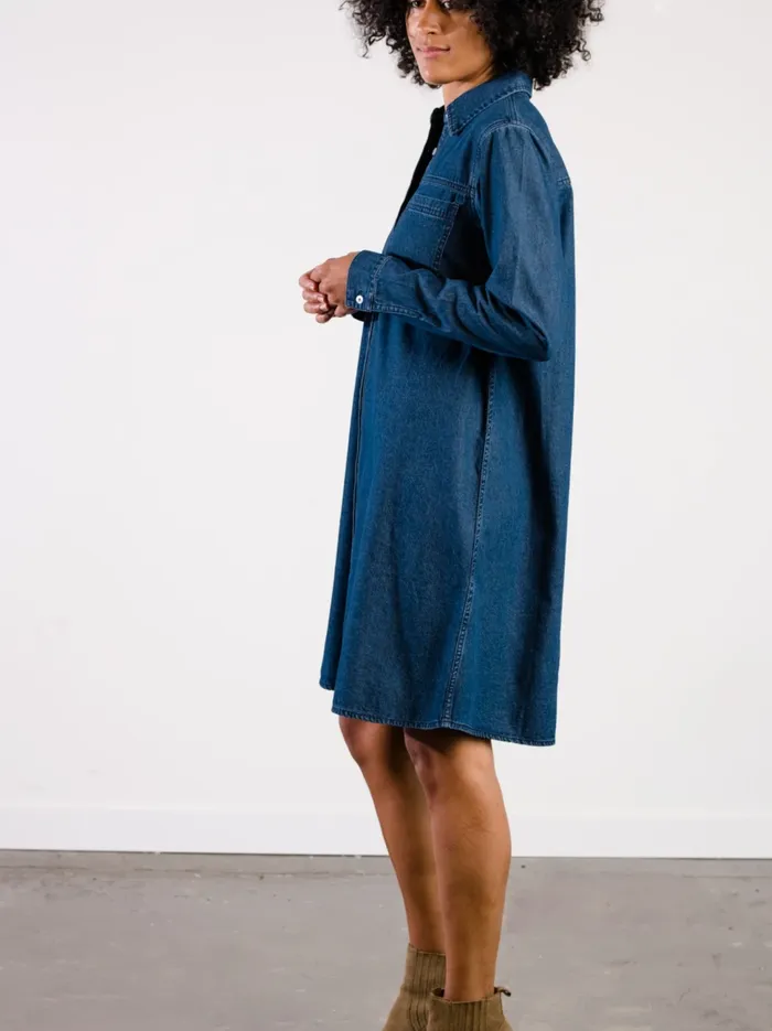 Women Denim Able Kate Denim Swing Dress Vintage Indigo