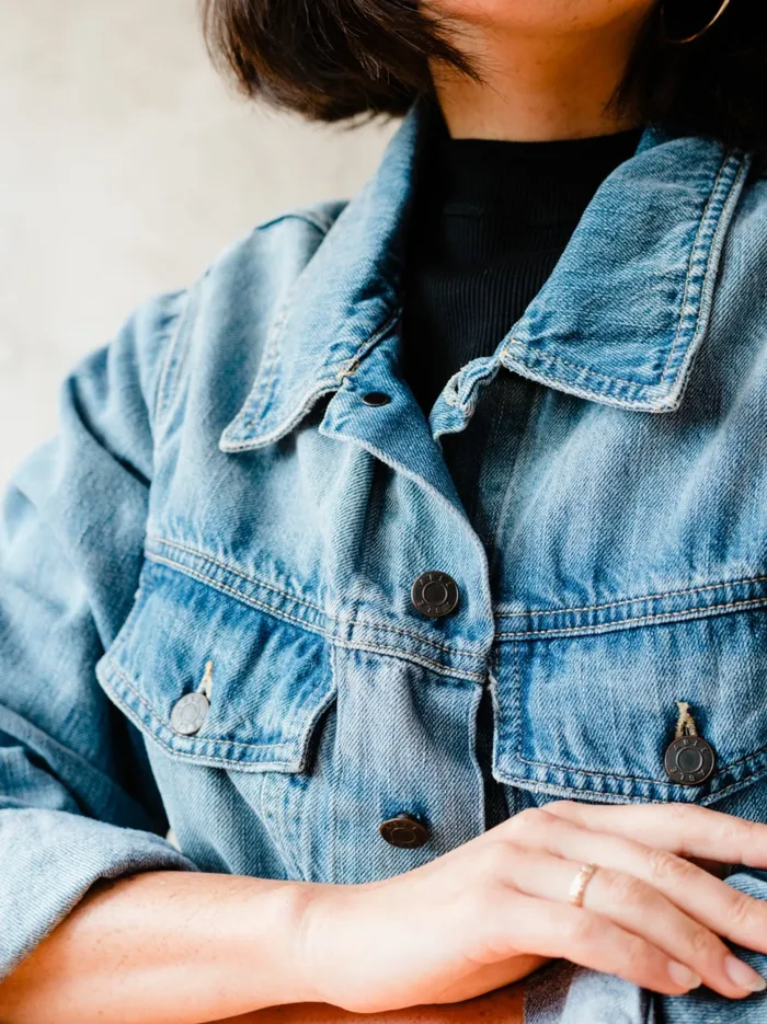 Women Denim Able Lennon Boyfriend Jacket Light Wash