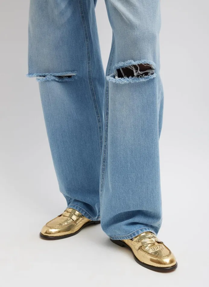 Women Denim Tibi Vintage Wash Denim Ryder Jean Vintage Blue