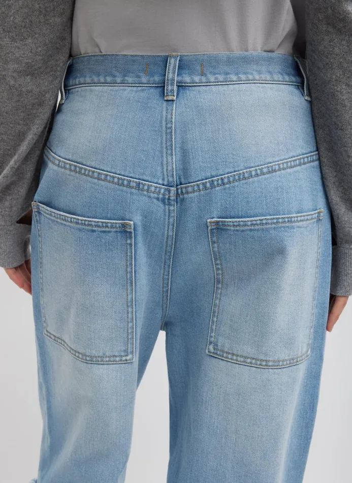 Women Denim Tibi Vintage Wash Denim Ryder Jean Vintage Blue