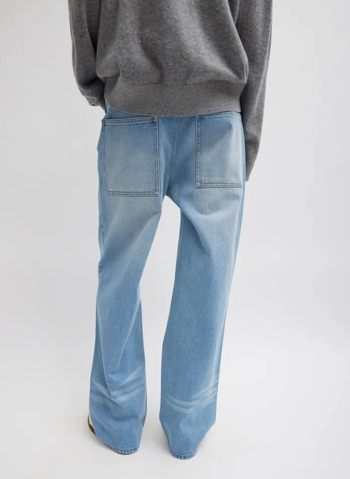 Women Denim Tibi Vintage Wash Denim Ryder Jean Vintage Blue